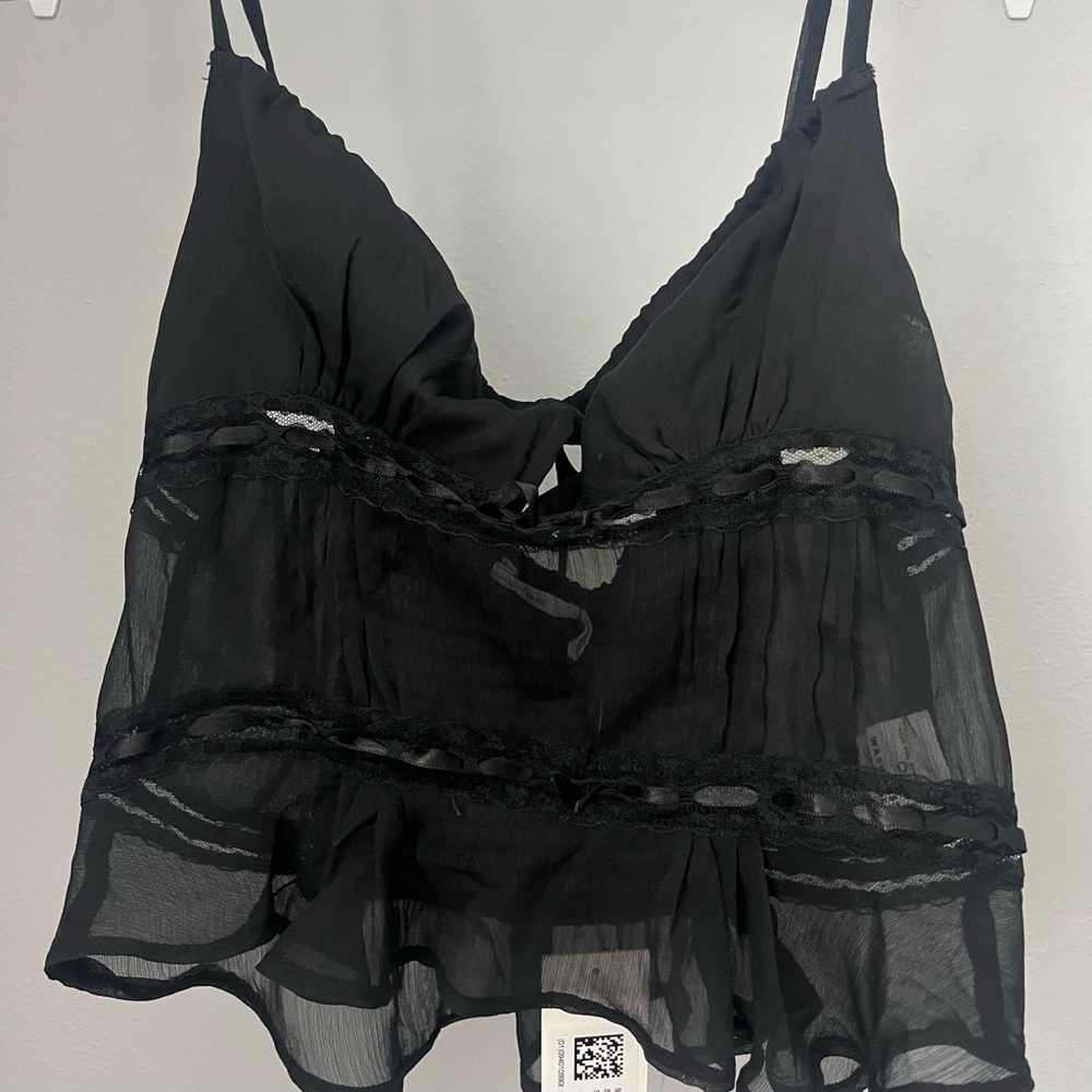 Black Tie Front Glassons Tank Top